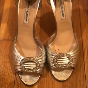 Manolo Blahnik silver pumps